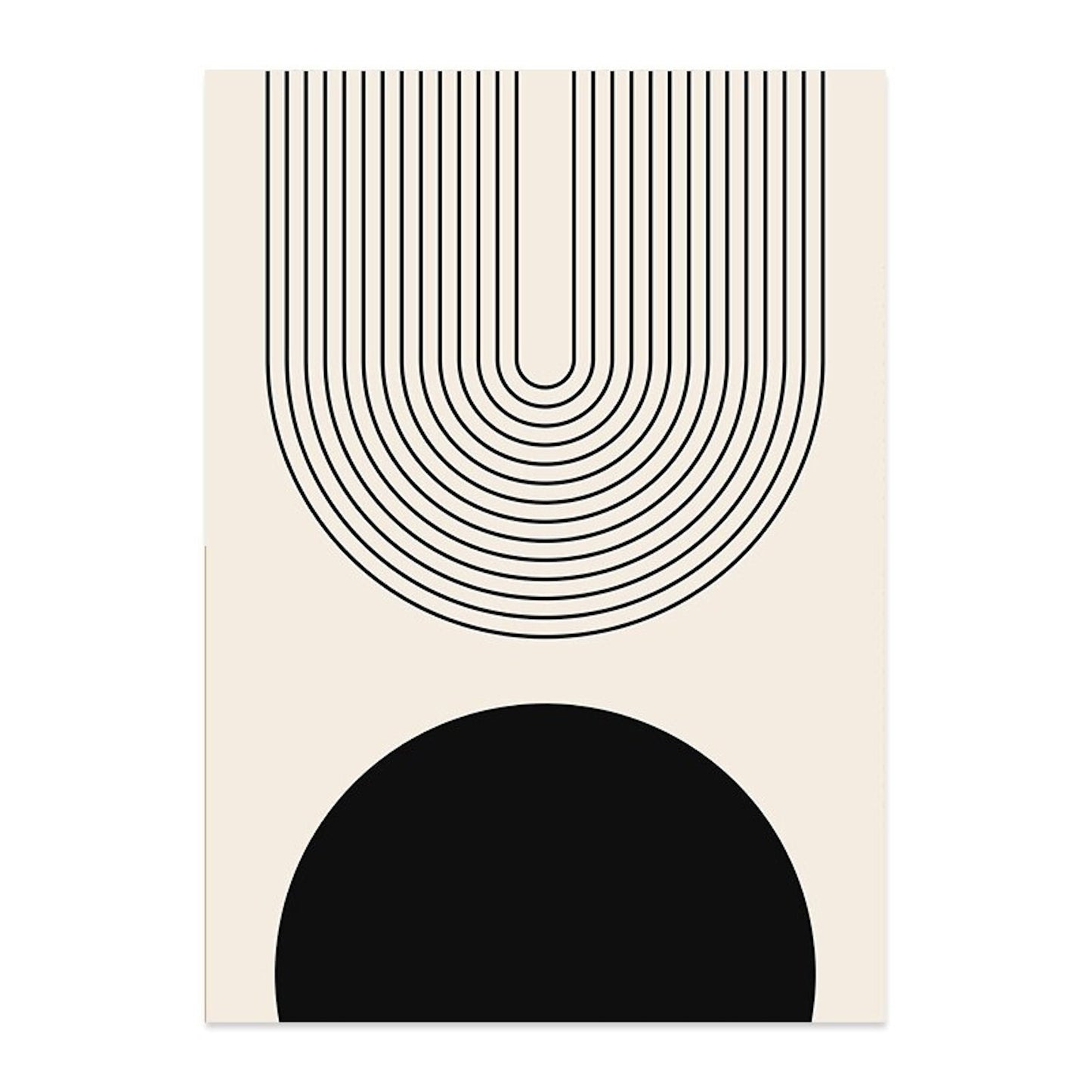 Poster Boho Halbkreise und Linien als Deko Print ohne Rahmen