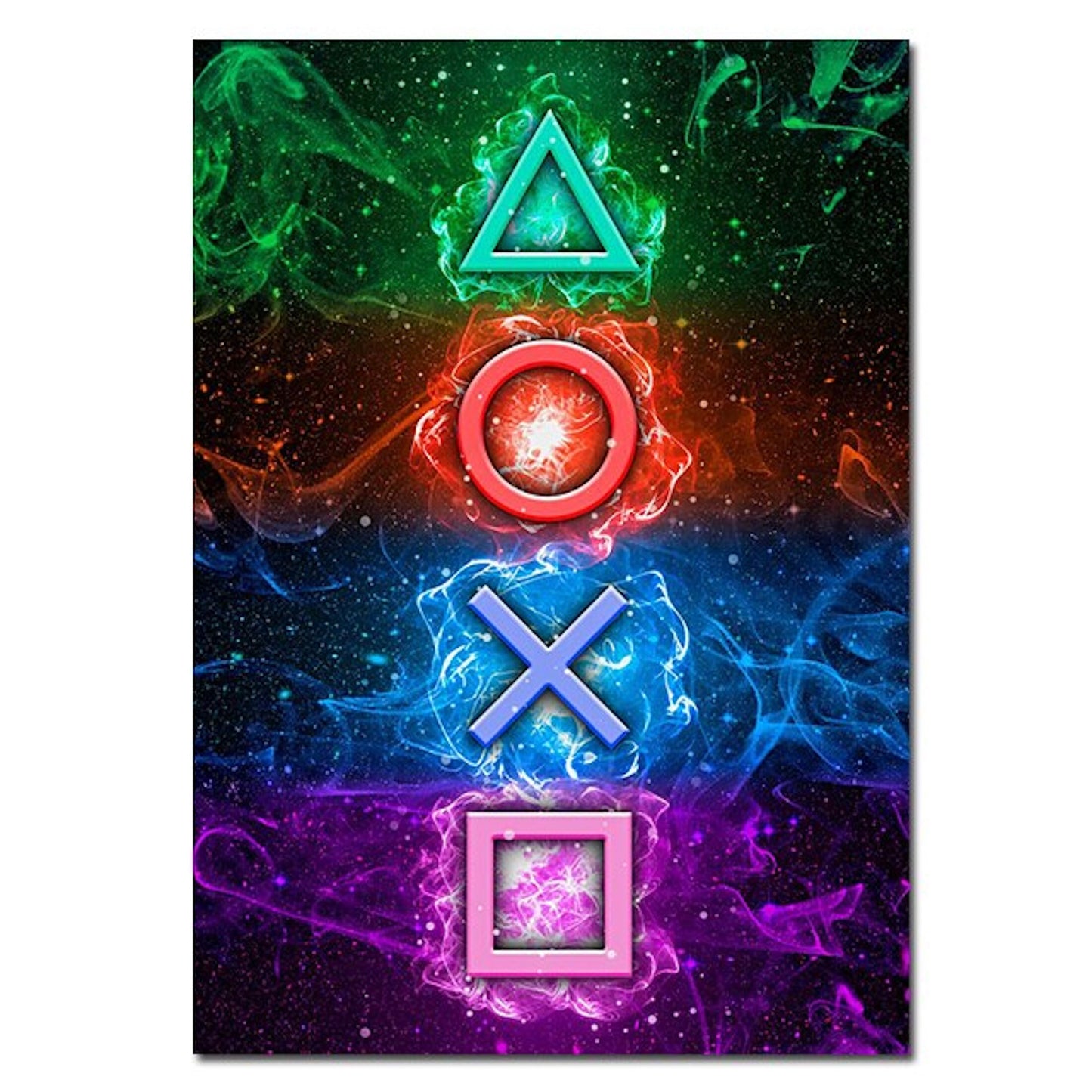 Poster Gamer PC & Playstation in Neon Farben und coole Sprüche für Gamer als Deko Print ohne Rahmen