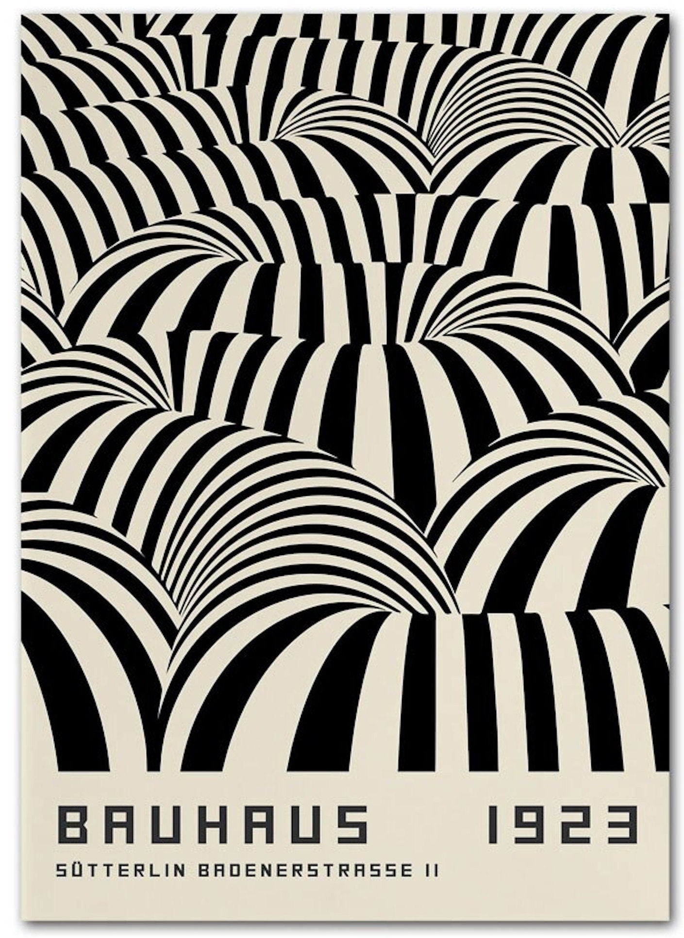 Poster Bauhaus exhibition with different shapes and patterns as a decorative print without a frame