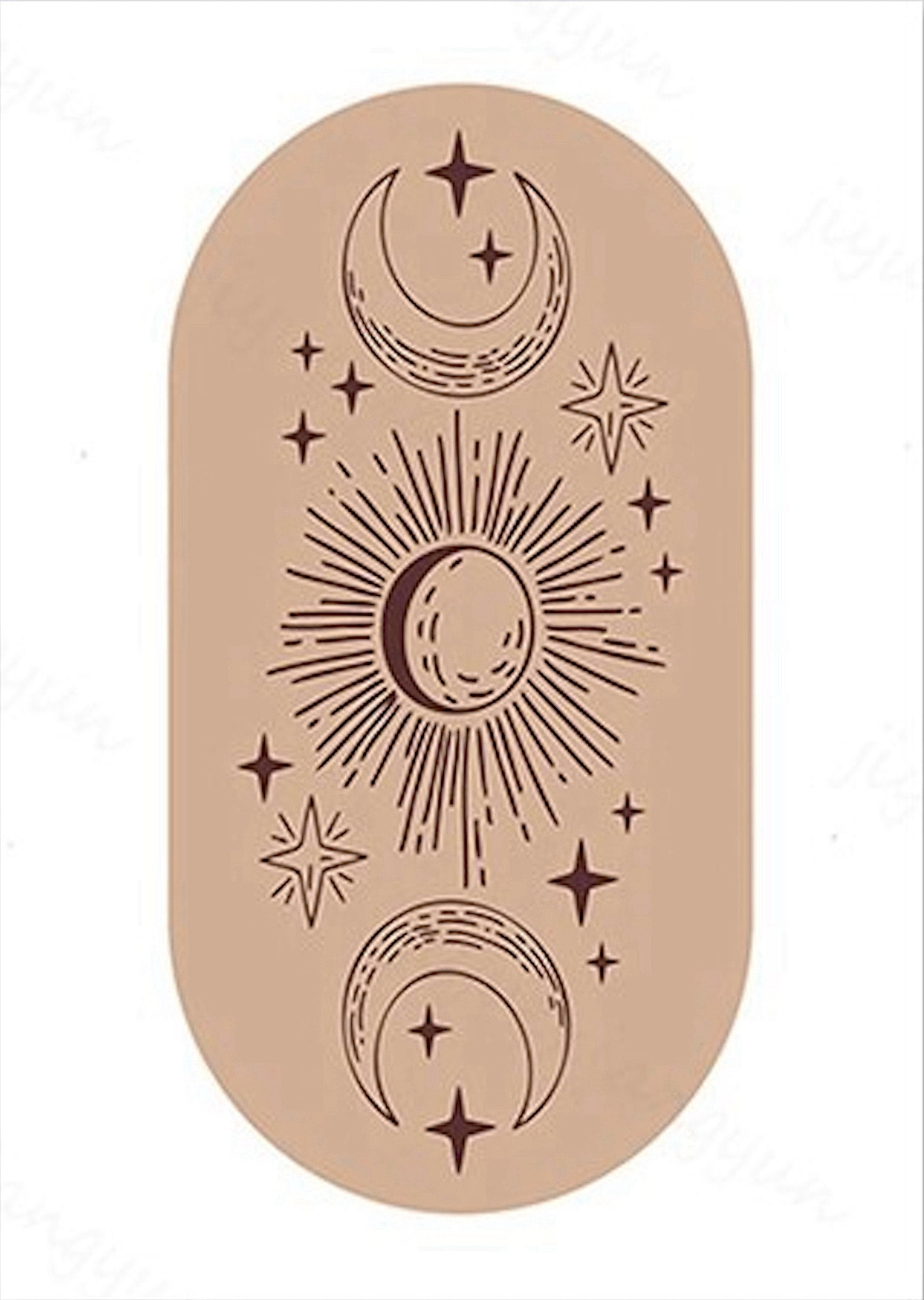 Poster Sonne Mond und Sterne als Deko im Boho Stil als Print ohne Rahm –  justgoodmood