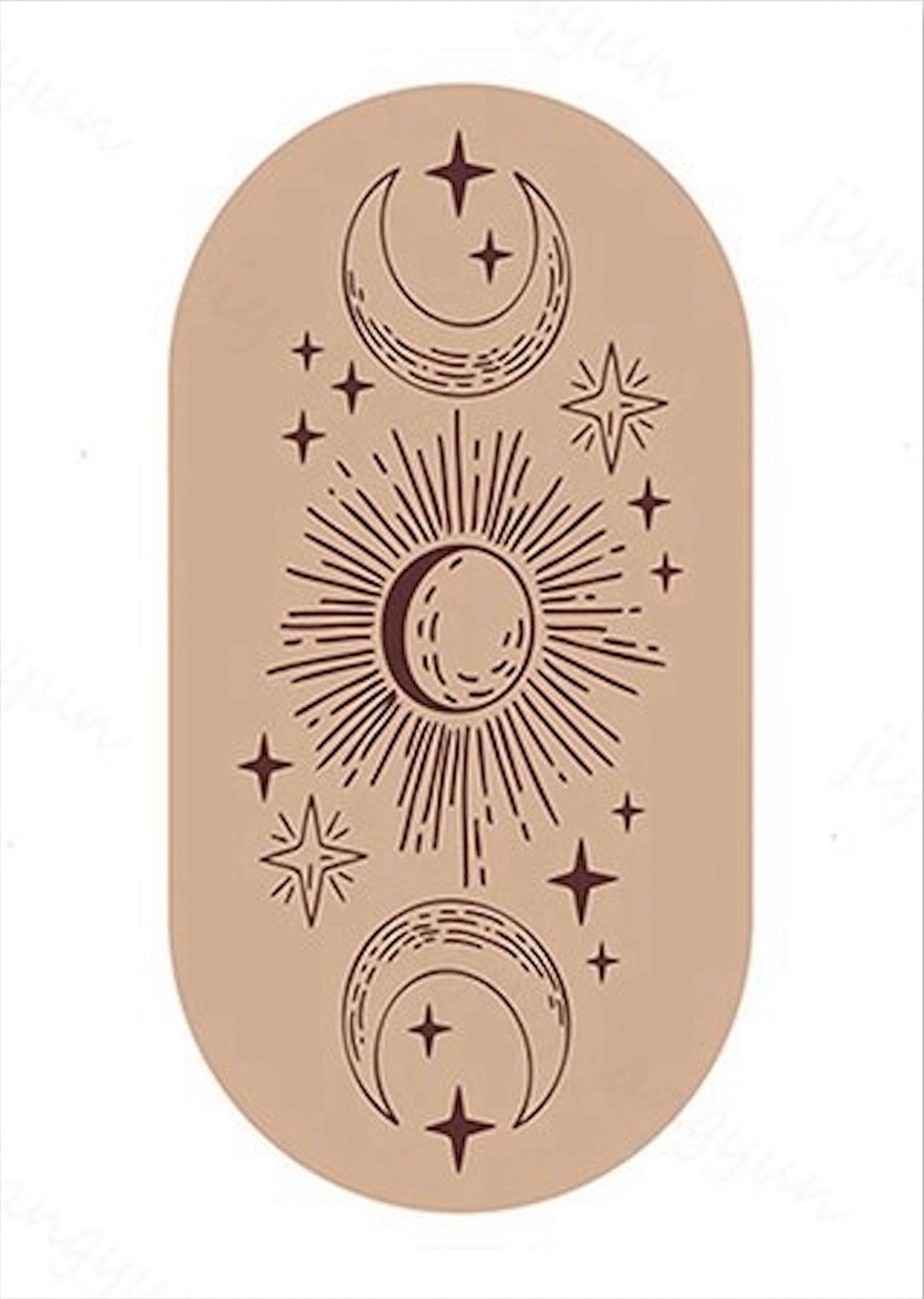 Poster sun moon and stars as a decoration in boho style as a print without a frame