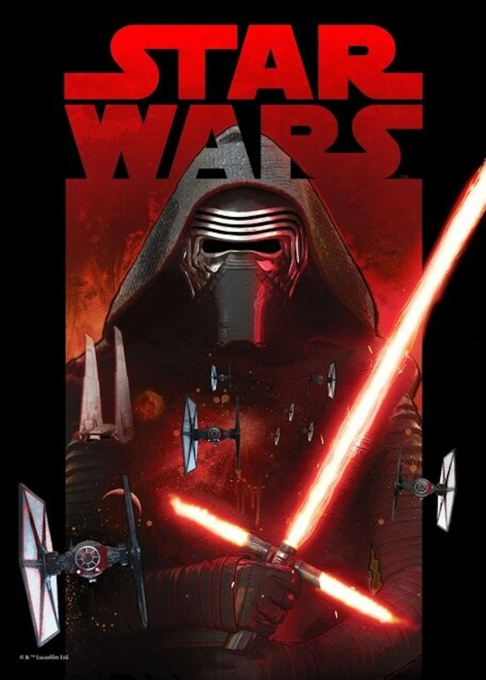 Dramatisches Kylo Ren Poster von justgoodmood, das die dunkle Seite der Macht einfängt, ideal für jede Star Wars Sammlung.