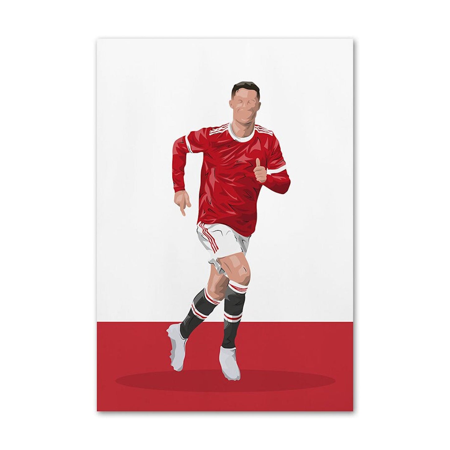 Poster Fußball Messi Ronaldo Maradonna Rooney und Benzema ohne Gesicht als Deko Print ohne Rahmen