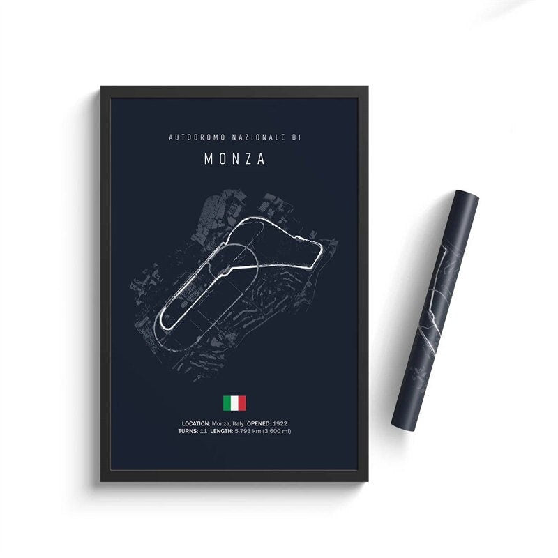 Poster Formel 1 Kalender 2024 Strecken Großer Preis von Monaco Monza Nürburgring Imola als Deko Print ohne Rahmen