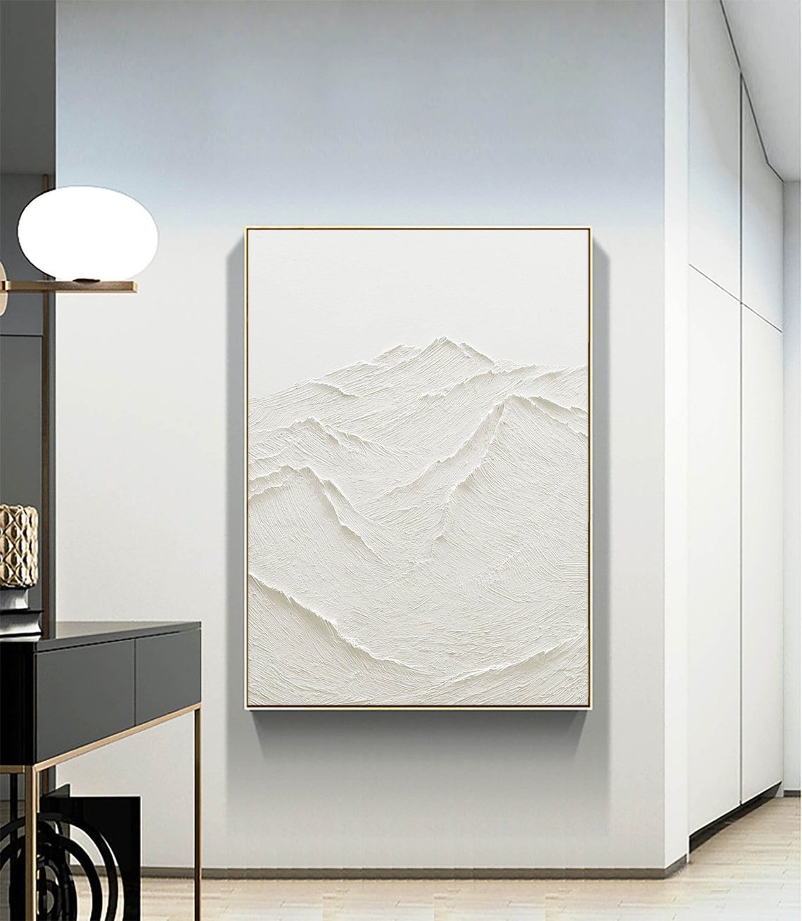 Strukur Gemälde Handgemalt Acryl #AP55 F I 3D Effekt I gespannt auf Holzrahmen I Schattenfugenrahmen