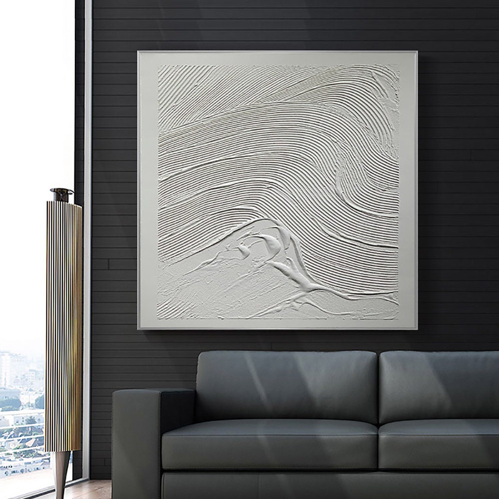 Strukur Gemälde Handgemalt Acryil #AP37 F I 3D Effekt I gespannt auf Holzrahmen I Schattenfugenrahmen