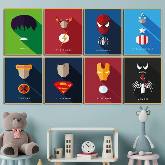 Poster Kinder Marvel Super Helden als Deko Print ohne Rahmen