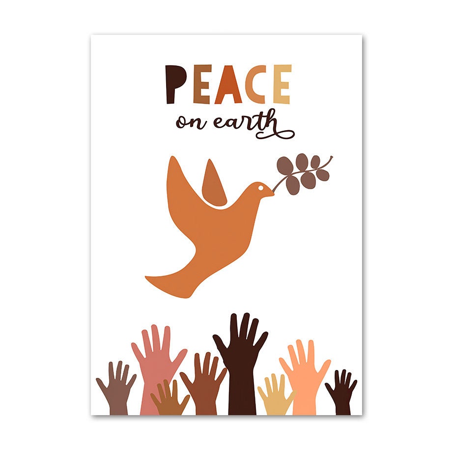 Poster Frieden Liebe Freundlich als Deko Print ohne Rahmen