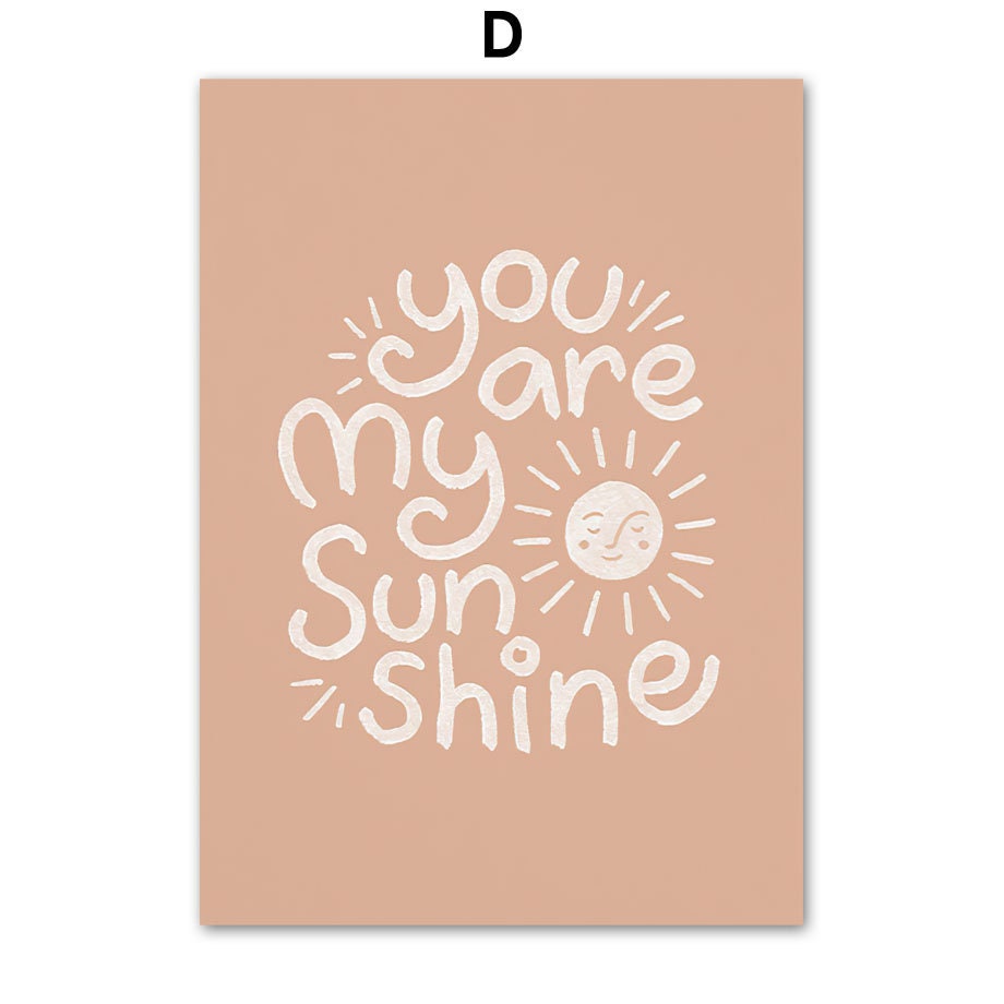 Poster Alpaka I You are my Sunshine I Alphabet I Regenbogen als Deko Print ohne Rahmen