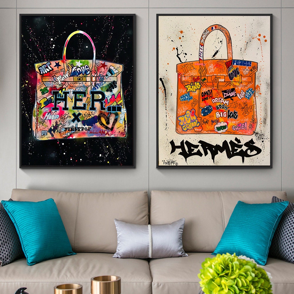 Poster Handtasche Graffiti Abstrakt I Deko Print ohne Rahmen