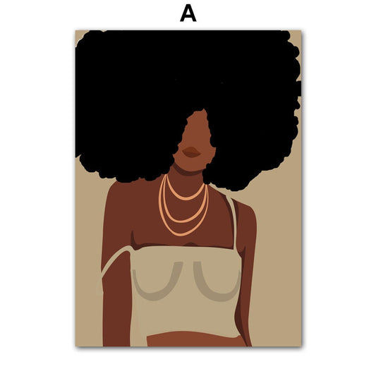 Ein Portrait einer Frau mit beeindruckendem Afro-Haar, ausgestattet mit goldenen Ketten, von justgoodmood | Poster Hip Hop Schmuck Mode