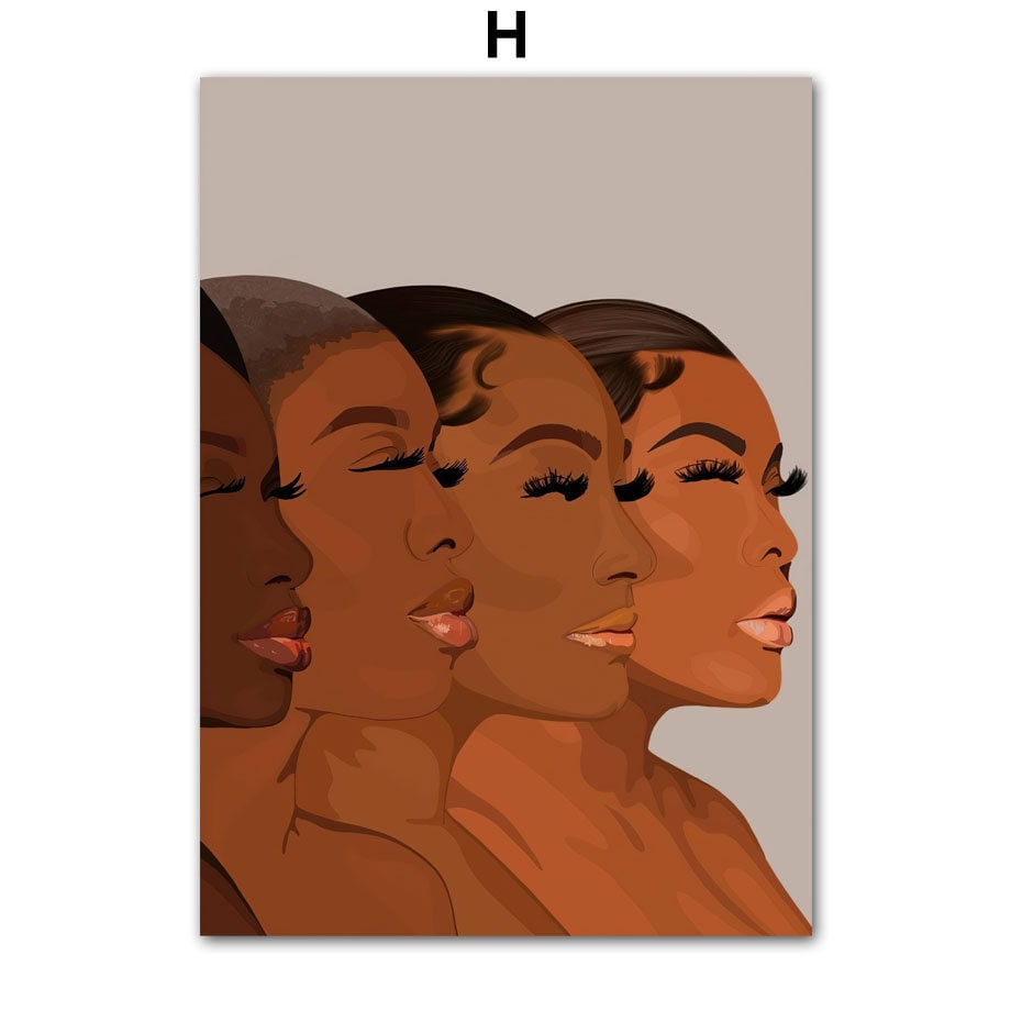 Inspiration für Vielfalt: Poster 'Hip Hop Schmuck Mode' von justgoodmood zeigt die Seitenansicht mehrerer Gesichter mit verschiedenen Haarschnitten, ein tolles Deko-Element für jedes Zimmer.