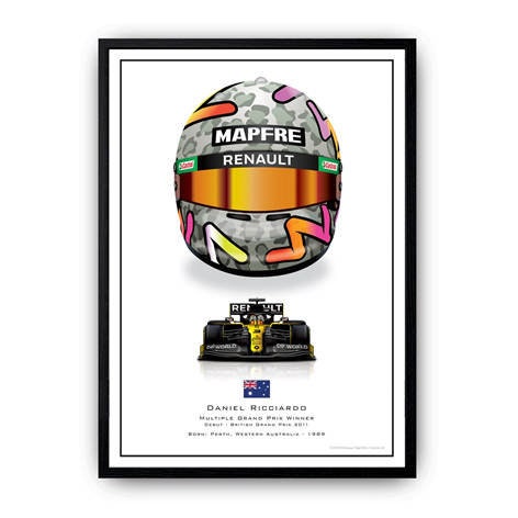 Poster Formel 1 Helme Rennfahrer Unterschriften  I Deko Print ohne Rahmen