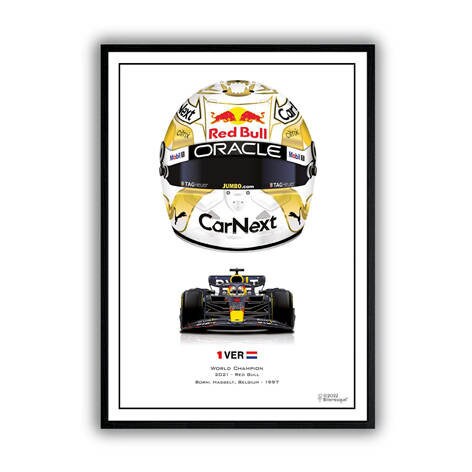 Poster Formel 1 Helme Rennfahrer Gewinner  I Deko Print ohne Rahmen