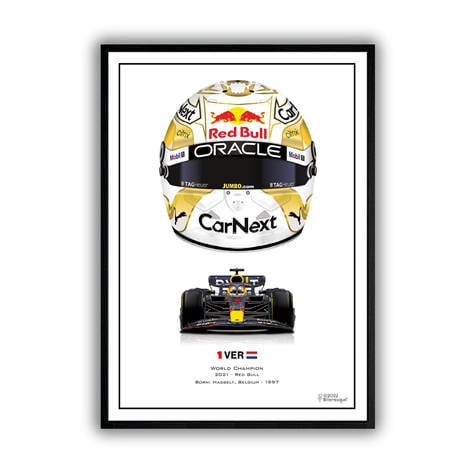 Poster Formel 1 Helme Rennfahrer Gewinner  I Deko Print ohne Rahmen