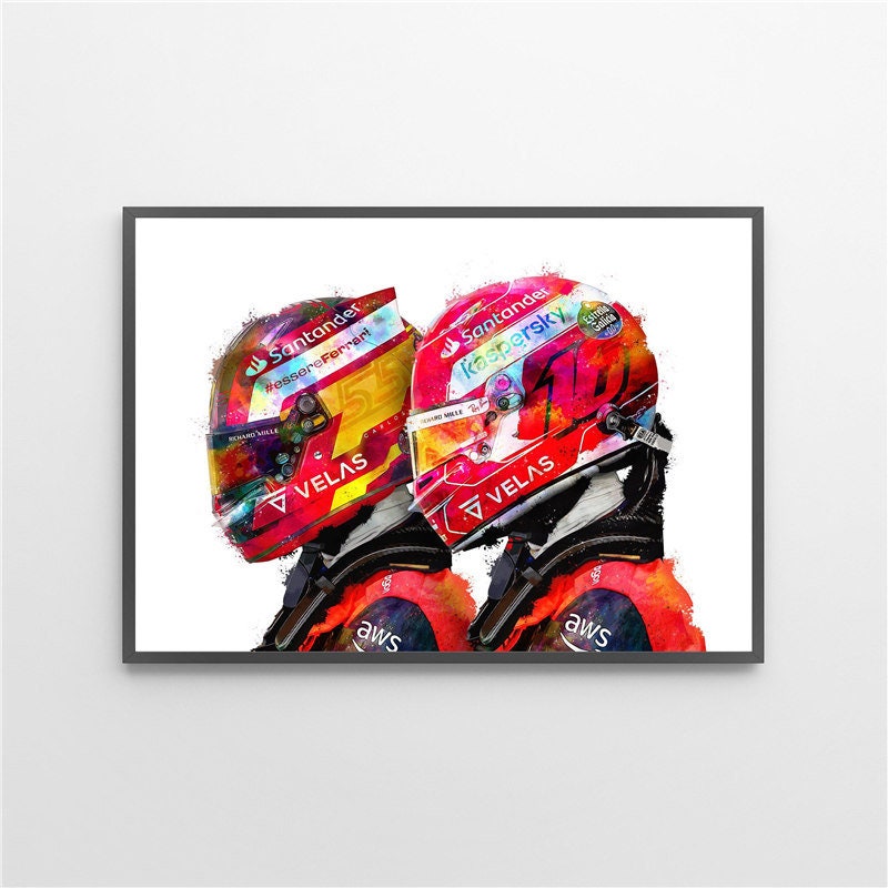 Poster Formel 1 Rennfahrer Helm I Deko Print ohne Rahmen