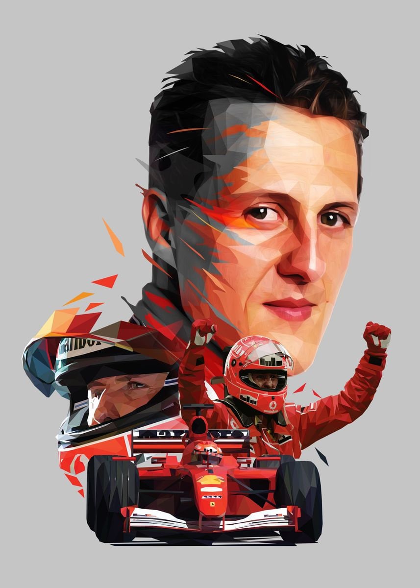 Poster Formel 1 Rennfahrer Rennwagen Michael Schumacher Legende Champion I Deko Print ohne Rahmen