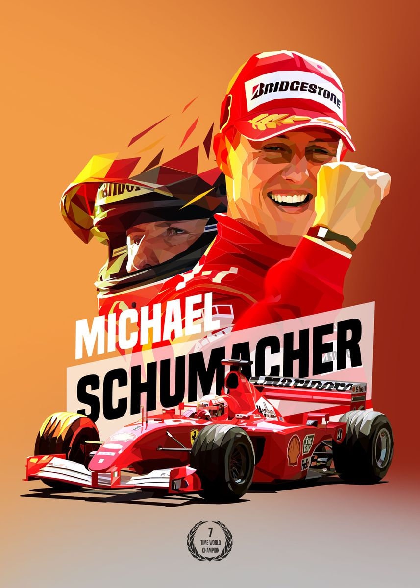 Poster Formel 1 Rennfahrer Rennwagen Michael Schumacher Legende Champion I Deko Print ohne Rahmen