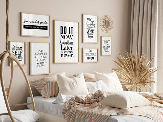 Poster Motivation Zitate I Wandbilder Wohnzimmer & Schlafzimmer I Deko Print Bilder I ohne Rahmen