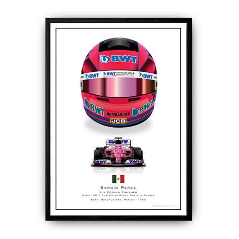 Poster Formel 1 Helme Rennfahrer Unterschriften  I Deko Print ohne Rahmen