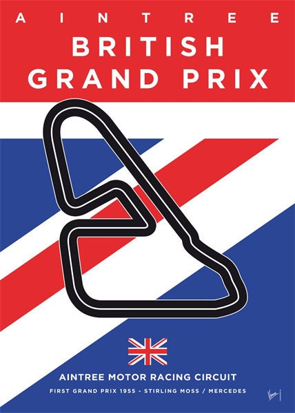 Poster Formel 1 Rennstrecke Länder Flagge I Deko Print ohne Rahmen