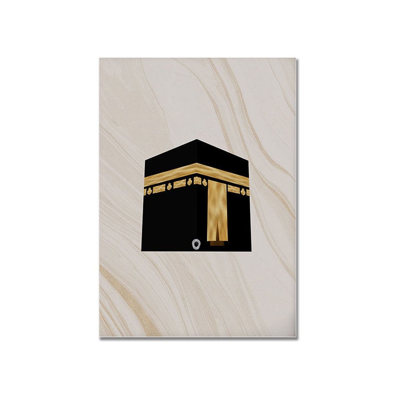 Elegantes Bild der Kaaba, das spirituelle Atmosphäre in jedem Raum schafft, erhältlich bei justgoodmood.