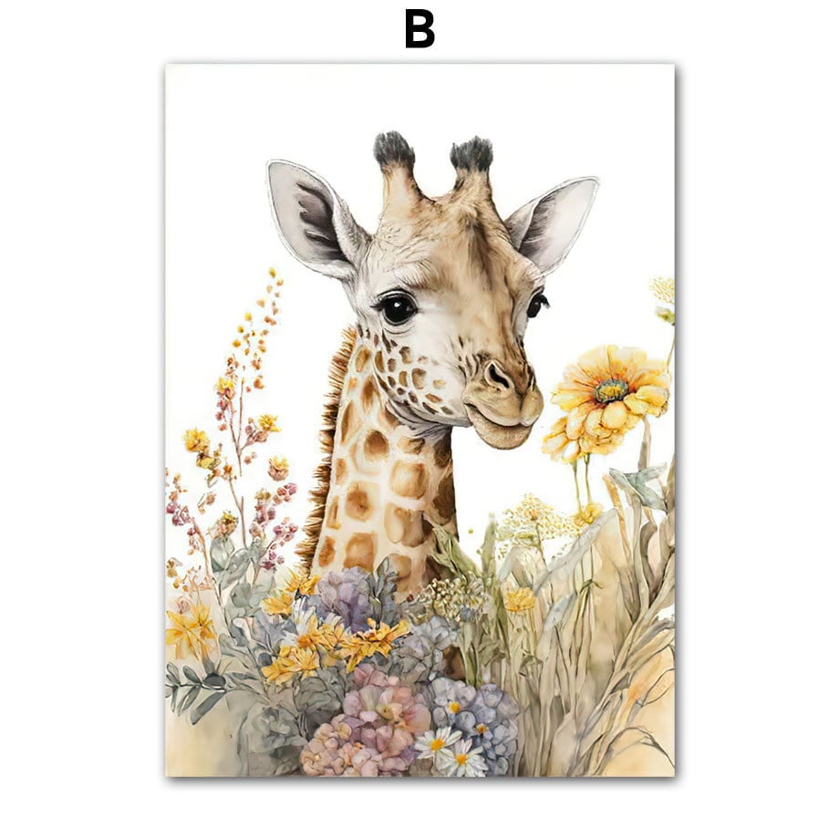 Poster Kinderzimmer Dschungel Wald Tiere I Kinderzimmer Bilder I Wand Deko I Kunst Druck I Deko Print I ohne Rahmen