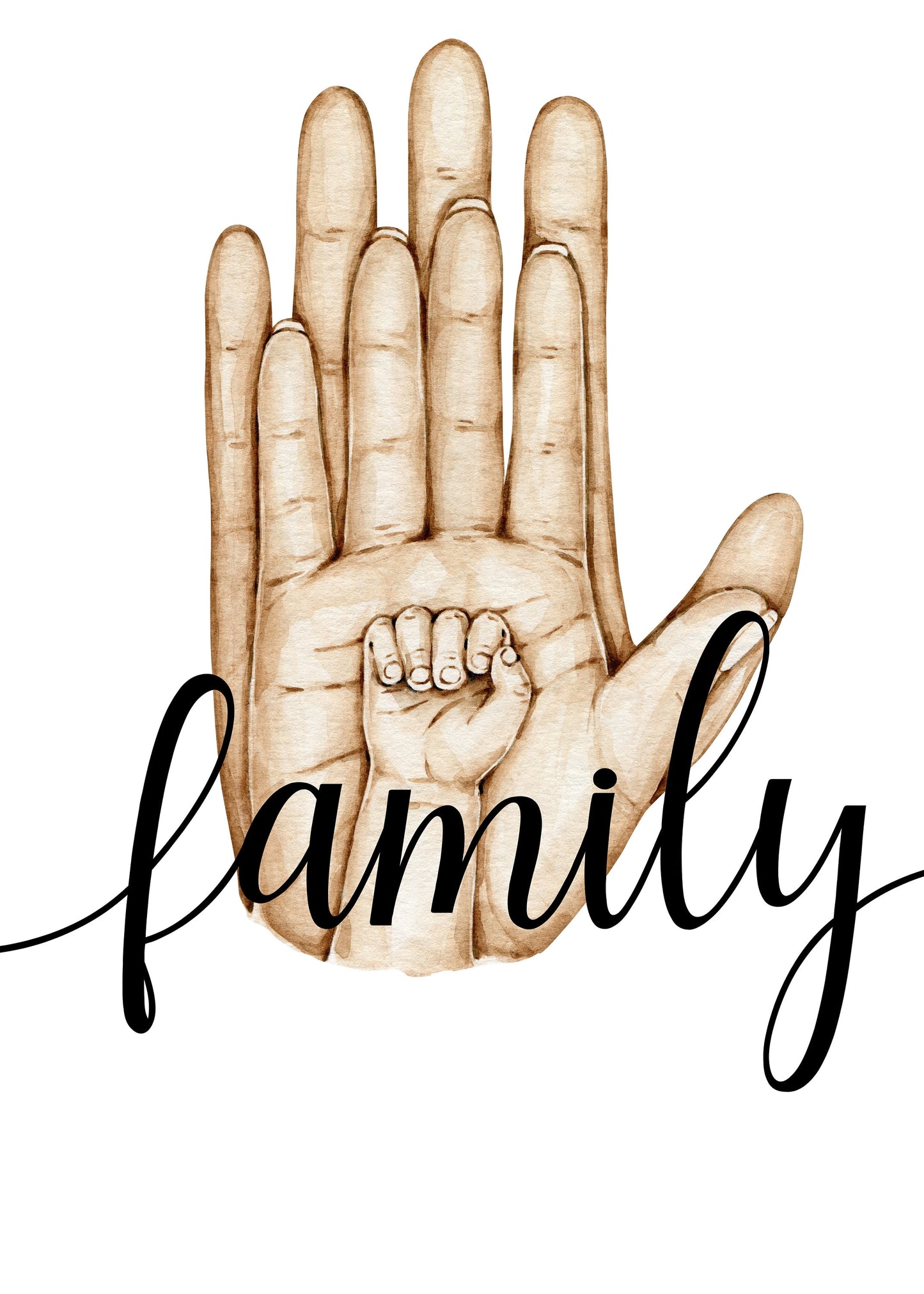 Poster Familie Personalisiert mit Händen I Familiengeschenk I Wohnzimmer & Schlafzimmer Bilder I Wand Deko I Kunstdruck I  ohne Rahmen