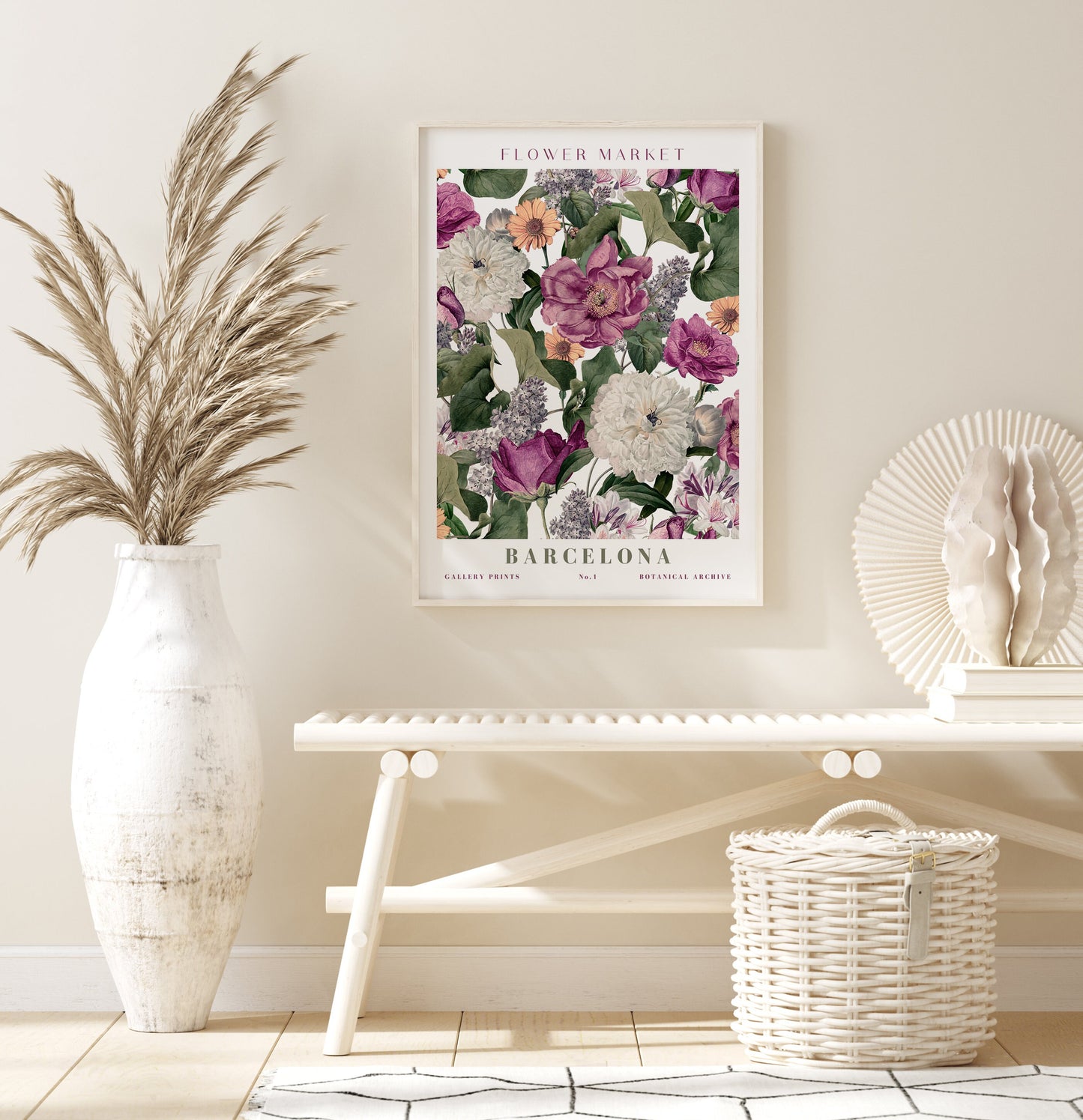 Poster Flower Market Blumen Edition V3 | Botanische Wand Kunst I Wandbilder Wohnzimmer Küche Schlafzimmer Flur | Kunst Druck I ohne Rahmen