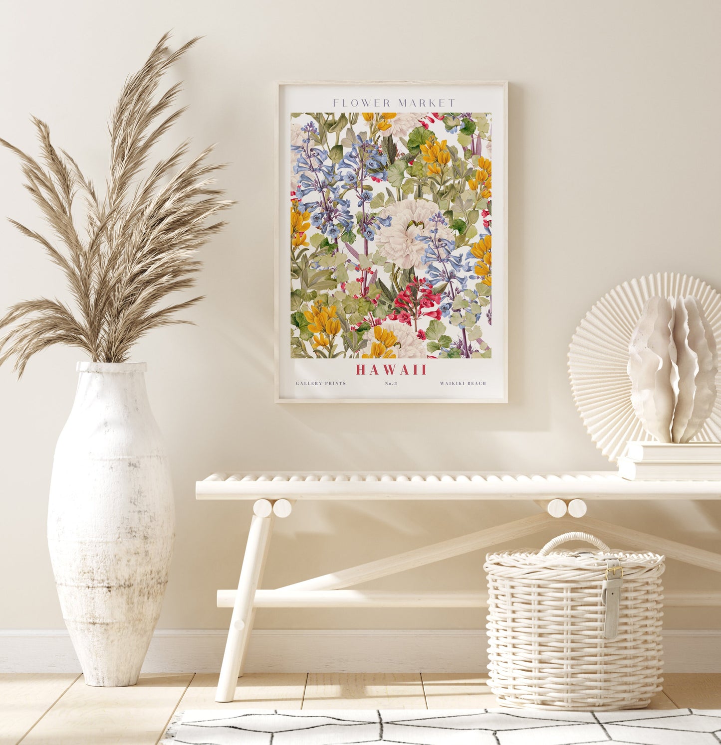 Poster Flower Market Blumen Edition V3 | Botanische Wand Kunst I Wandbilder Wohnzimmer Küche Schlafzimmer Flur | Kunst Druck I ohne Rahmen