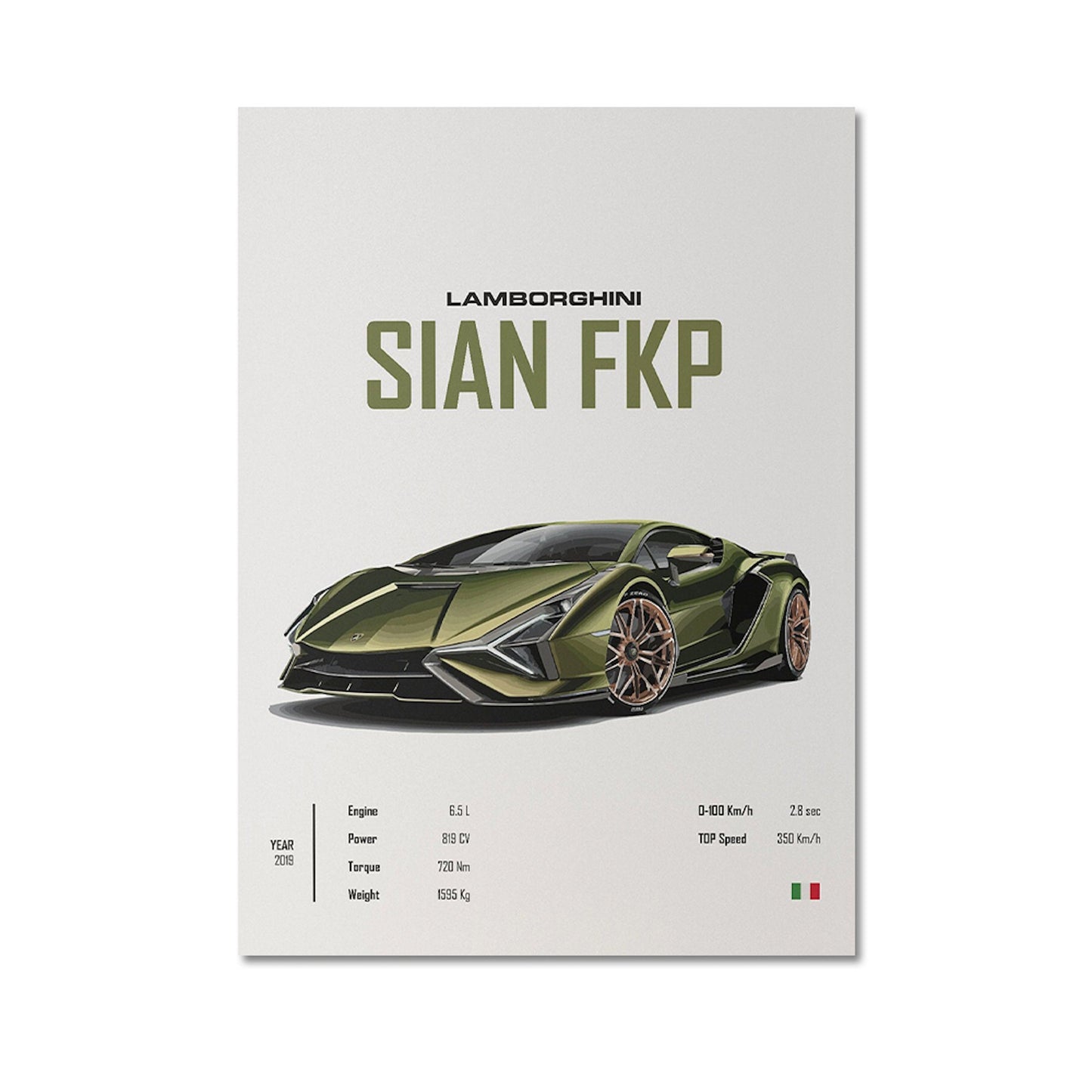 Poster Sportwagen FERRARI LAMBORGHINI MCLAREN Klassiker Legenden I Geschenk für ihn I Wohnzimmmer & Büro I Wand Deko I Print ohne Rahmen