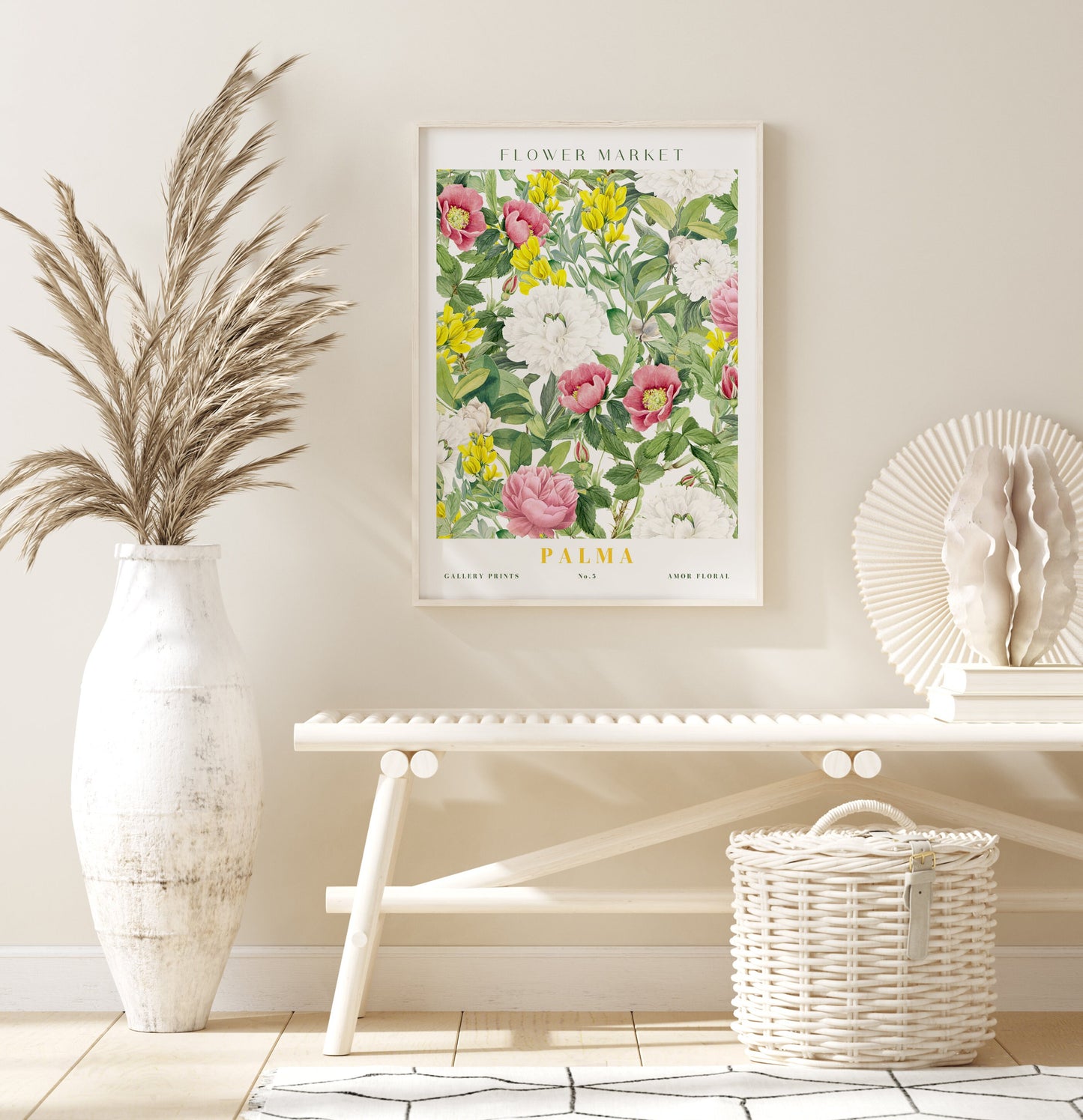 Poster Flower Market Blumen Edition V3 | Botanische Wand Kunst I Wandbilder Wohnzimmer Küche Schlafzimmer Flur | Kunst Druck I ohne Rahmen