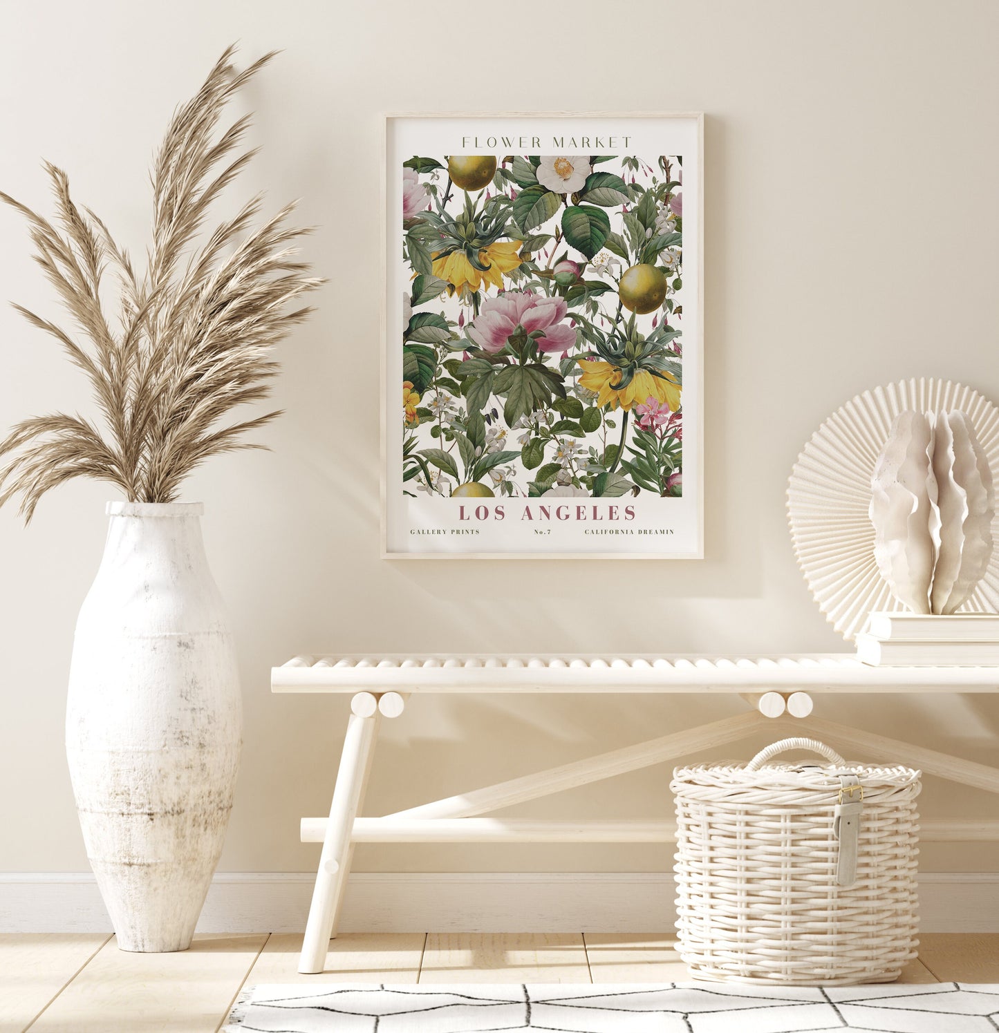 Poster Flower Market Blumen Edition V3 | Botanische Wand Kunst I Wandbilder Wohnzimmer Küche Schlafzimmer Flur | Kunst Druck I ohne Rahmen