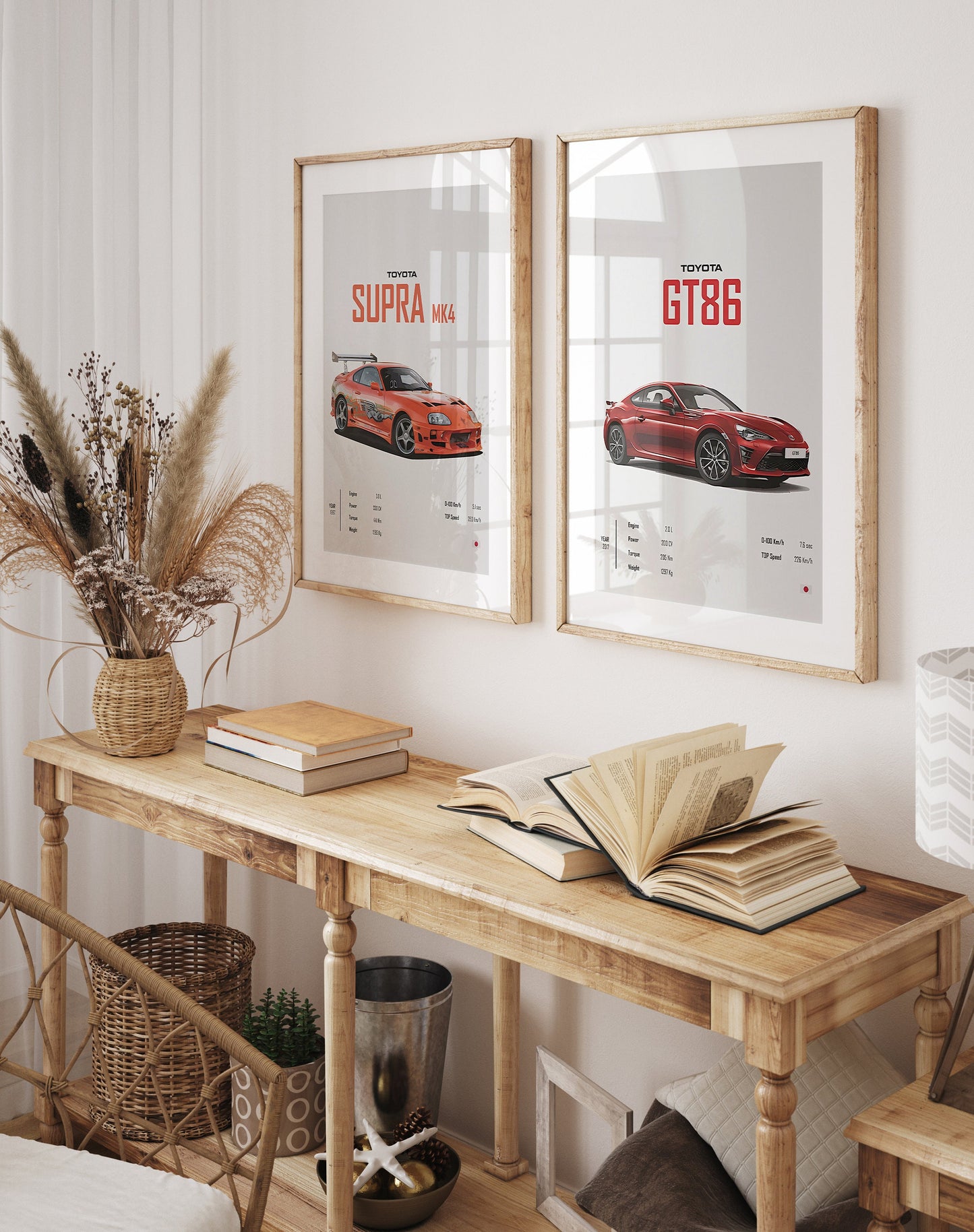 Poster Sportwagen TOYOTA SUPRA GT86  Klassiker Legenden I Geschenk für ihn I Wohnzimmmer & Büro I Wand Deko I Print ohne Rahmen