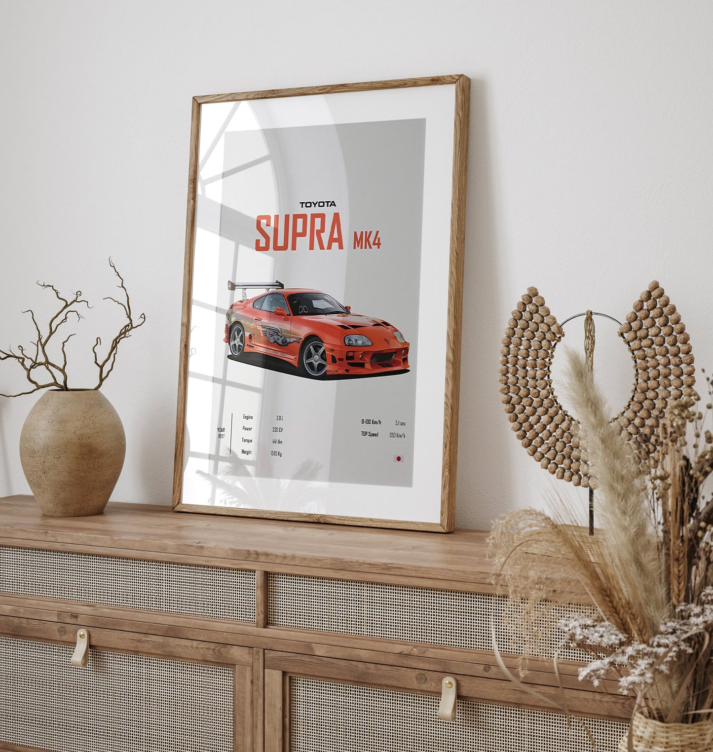 Poster Sportwagen TOYOTA SUPRA GT86  Klassiker Legenden I Geschenk für ihn I Wohnzimmmer & Büro I Wand Deko I Print ohne Rahmen