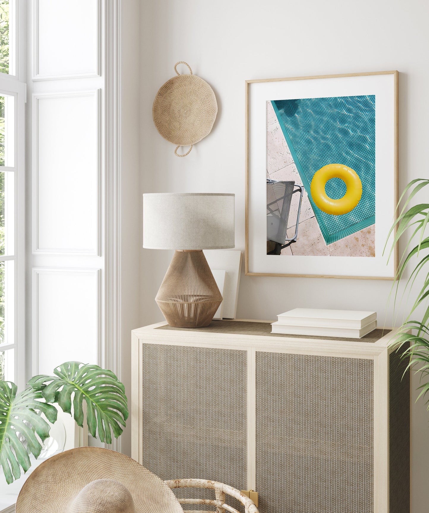 Poster Urlaub Ananas Pool Strand Surfbrett Buggy Wassermelone I Bilder Wohnzimmer & Schlafzimmer I  Wand Deko I Kunst Druck ohne Rahmen