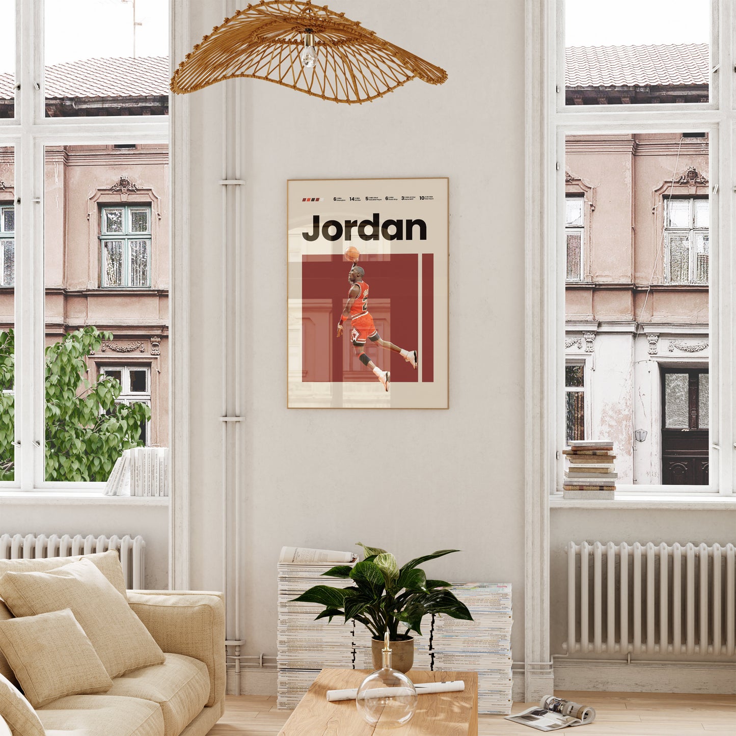 MICHAEL JORDAN Poster I NBA Goats I Air Jordan I Mid Century Modern I Wanddeko Schlafzimmer & Wohnzimmer I  I Kunstdruck ohne Rahmen