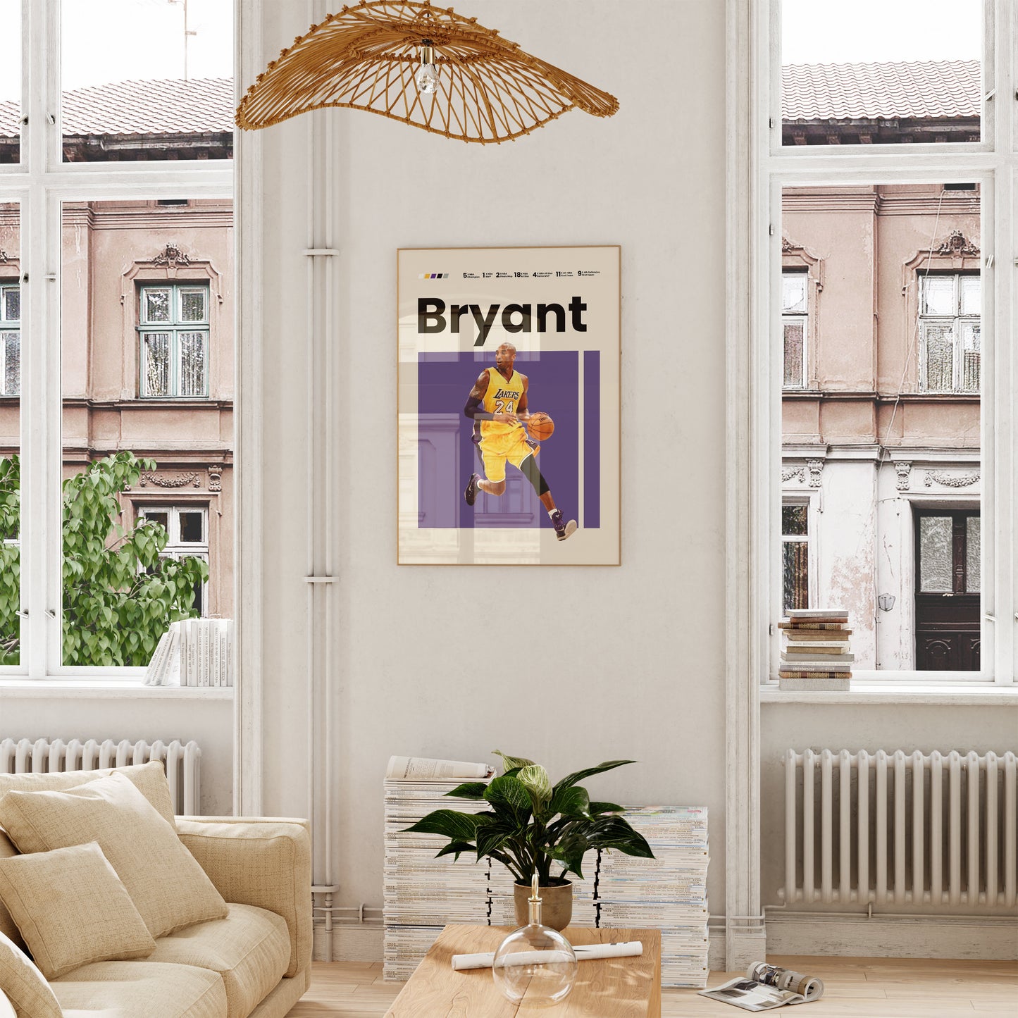 KOBE BRYANT Poster I NBA Goats I Los Angeles Lakers I Mid Century Modern I Wanddeko Schlafzimmer & Wohnzimmer I  I Kunstdruck ohne Rahmen