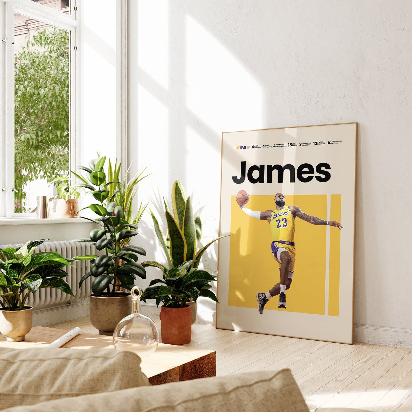 KOBE BRYANT Poster I NBA Goats I Los Angeles Lakers I Mid Century Modern I Wanddeko Schlafzimmer & Wohnzimmer I  I Kunstdruck ohne Rahmen