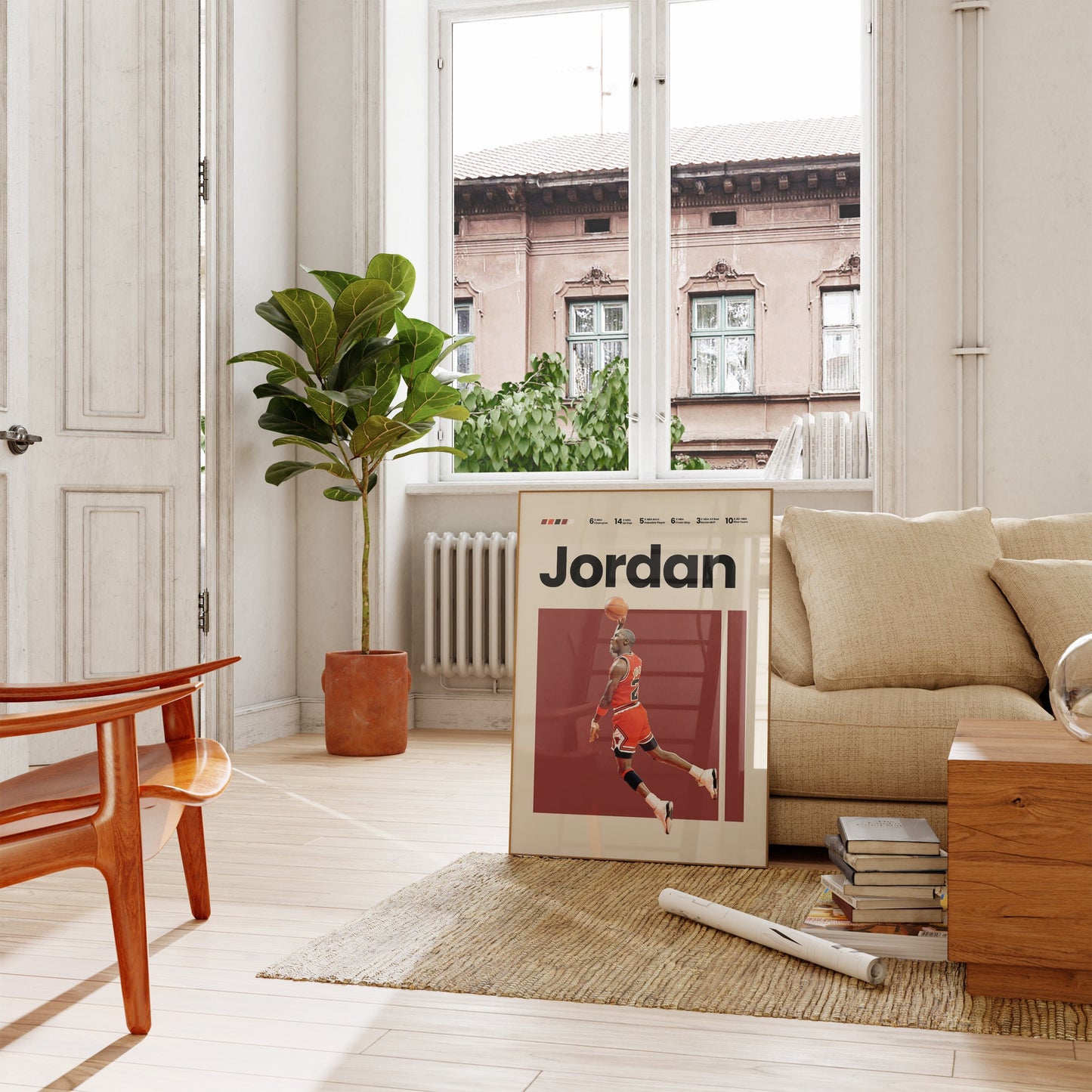 MICHAEL JORDAN Poster I NBA Goats I Air Jordan I Mid Century Modern I Wanddeko Schlafzimmer & Wohnzimmer I  I Kunstdruck ohne Rahmen