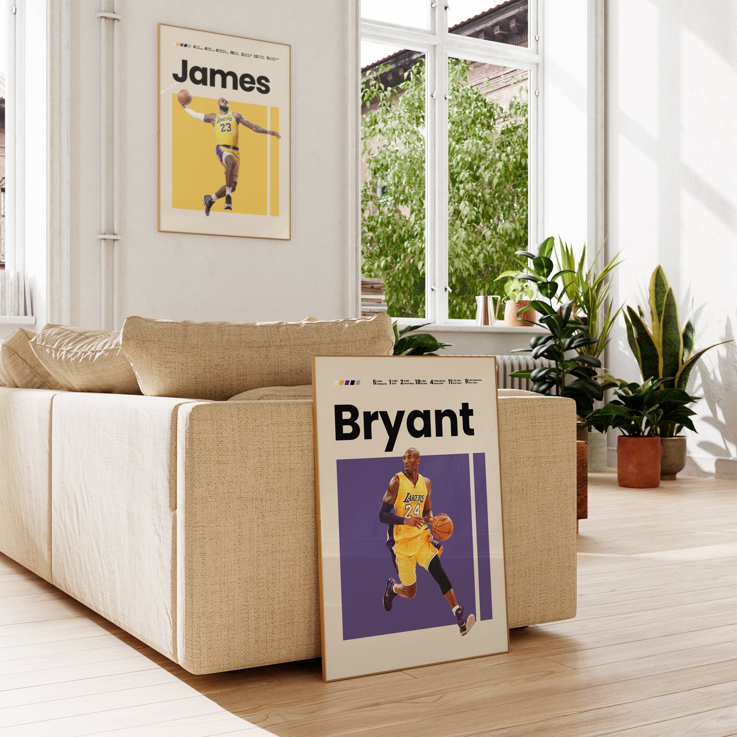 KOBE BRYANT Poster I NBA Goats I Los Angeles Lakers I Mid Century Modern I Wanddeko Schlafzimmer & Wohnzimmer I  I Kunstdruck ohne Rahmen