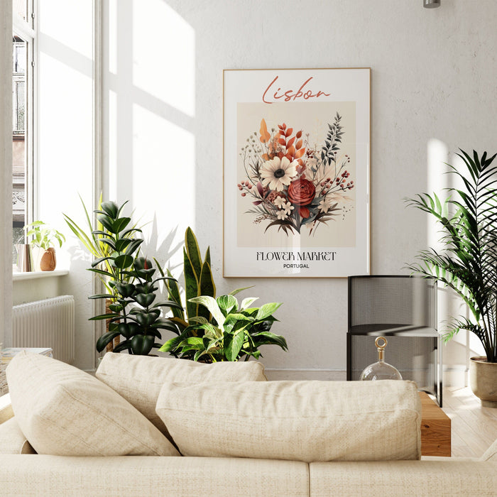 Lisbon Flower Market Poster – Premium Baumwoll-Canvas
