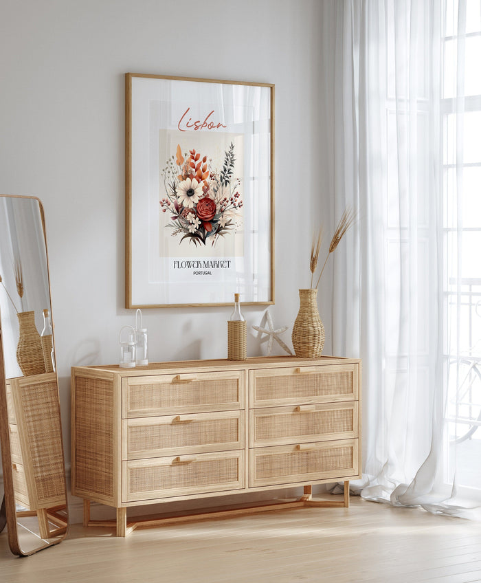 Lisbon Flower Market Poster – Premium Baumwoll-Canvas