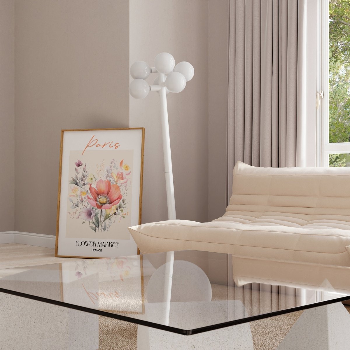 Paris Flower Market France Design Poster I Geschenkidee I Wanddeko Wohnzimmer Küche I Skandinavisches Design I Deko Print ohne Rahmen - justgoodmood