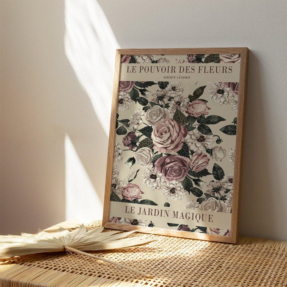 Poster Abstrakt Blumenmarkt I Skandinavisch Design I Vintage Stil als Deko Print ohne Rahmen - justgoodmood