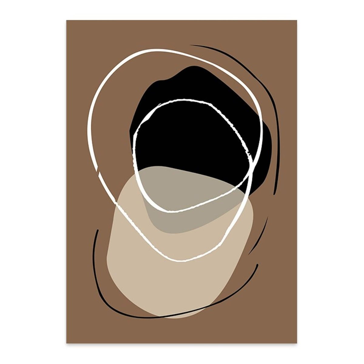 Poster Abstrakt Boho mit Linien und Geomertrischen Formen als Deko Print ohne Rahmen - justgoodmood