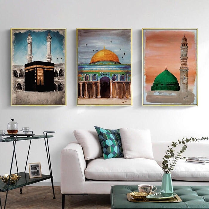 JUSTGOODMOOD Poster Al Aqsa & Kaaba – Edle Wandbilder