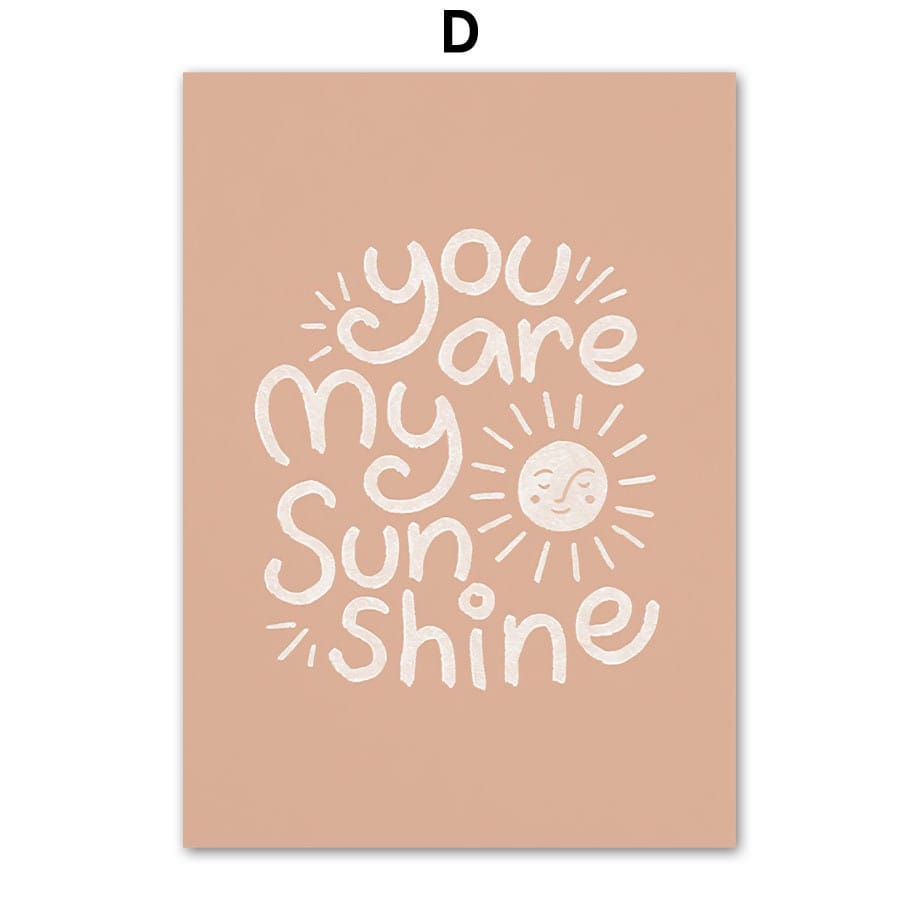 Poster Alpaka I You are my Sunshine I Alphabet I Regenbogen als Deko Print ohne Rahmen - justgoodmood
