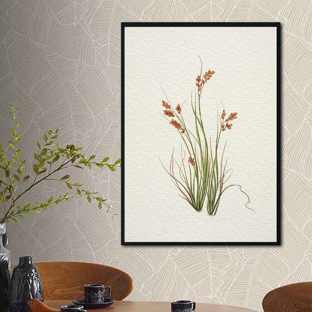 Poster Aquarell Marokkanische Architektur Meeresküste Wolken und Pflanze als Deko Print ohne Rahmen - justgoodmood