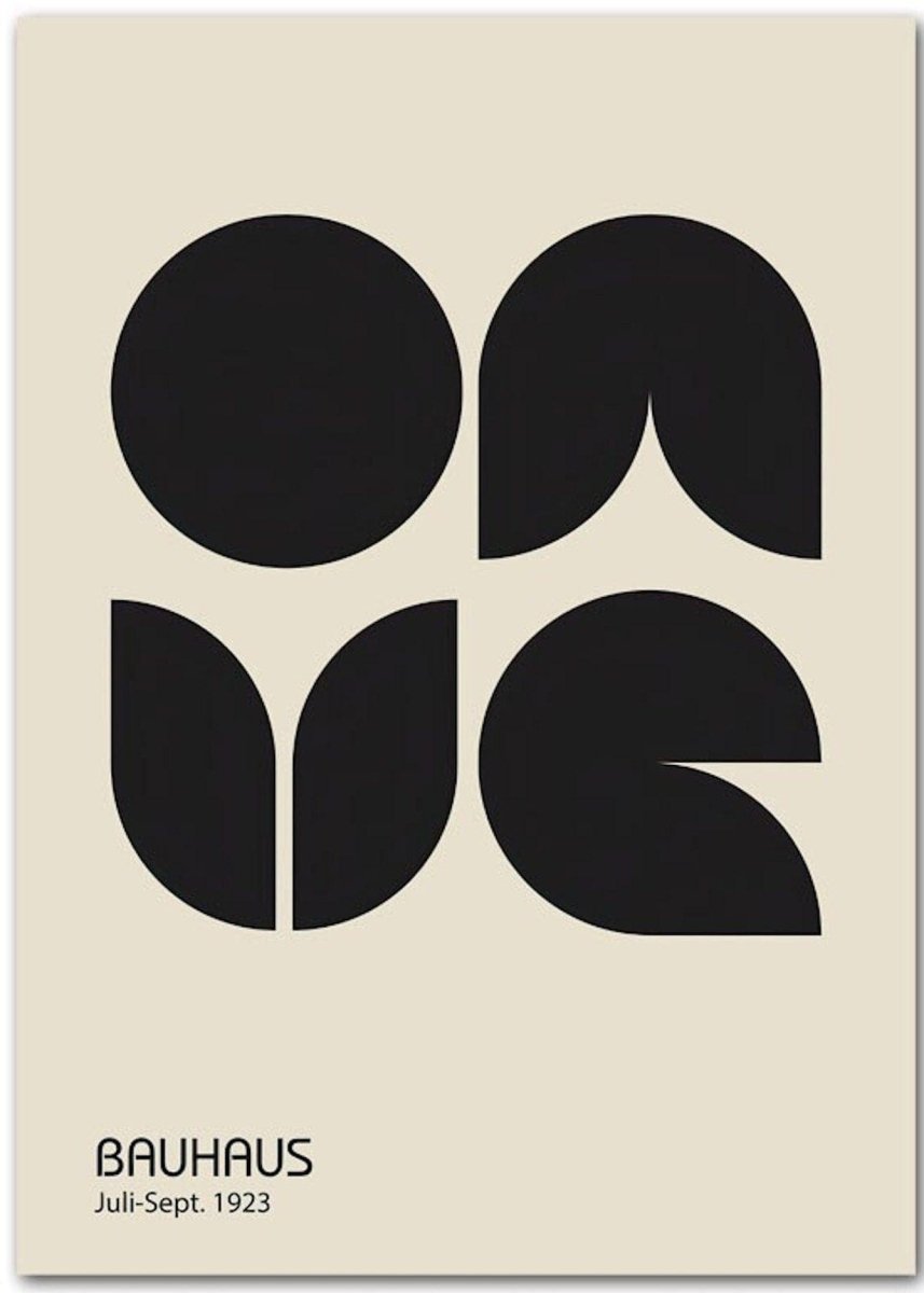 Poster Bauhaus Auge mit verschiedenen Formen und Muster als Deko Print ohne Rahmen - justgoodmood